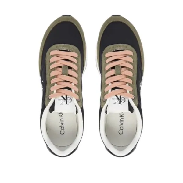 Calvin Klein - Γυναικεία Sneakers Retro Runner Lace Up Nylon Mgn YW0YW01990-01A Πράσινο YW0YW01990-01A
