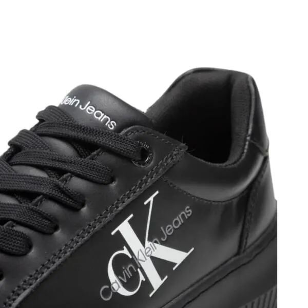 Calvin Klein - Γυναικεία Δερμάτινα Sneakers Chunky Cupsole Mono Wn YW0YW00823-0GT Μαύρο YW0YW00823-0GT