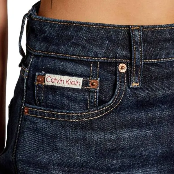 Calvin Klein - Γυναικείο Παντελόνι Jean Ck Oxbow Straight fit High Rised LV047B911G-VS2 Μπλε Σκούρο LV047B911G-VS2