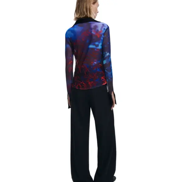 Desigual - Γυναικείο Πουκάμισο Chiffon Buttoned Regular Fit 25WWTK61-2000 Μαύρο 25WWTK61-2000