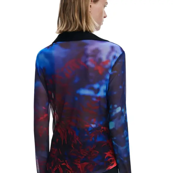 Desigual - Γυναικείο Πουκάμισο Chiffon Buttoned Regular Fit 25WWTK61-2000 Μαύρο 25WWTK61-2000