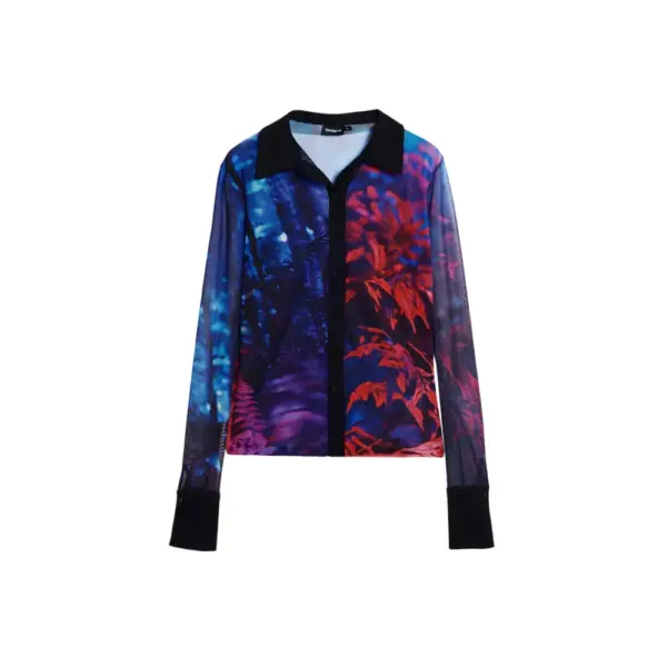 Desigual - Γυναικείο Πουκάμισο Chiffon Buttoned Regular Fit 25WWTK61-2000 Μαύρο 25WWTK61-2000