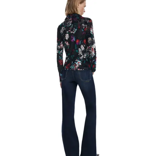 Desigual - Γυναικείο Πουκάμισο Textured Buttoned Regular Fit 25WWTK53-2000 Μαύρο 25WWTK53-2000