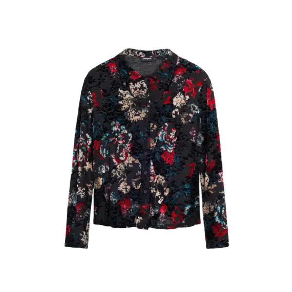 Desigual - Γυναικείο Πουκάμισο Textured Buttoned Regular Fit 25WWTK53-2000 Μαύρο 25WWTK53-2000