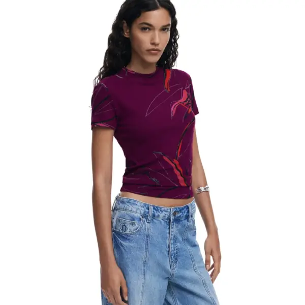 Desigual - Γυναικεία Μπλούζα Lala Regular Fit 25WWTK16-3161 Μωβ