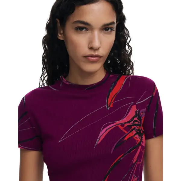 Desigual - Γυναικεία Μπλούζα Lala Regular Fit 25WWTK16-3161 Μωβ 25WWTK16-3161