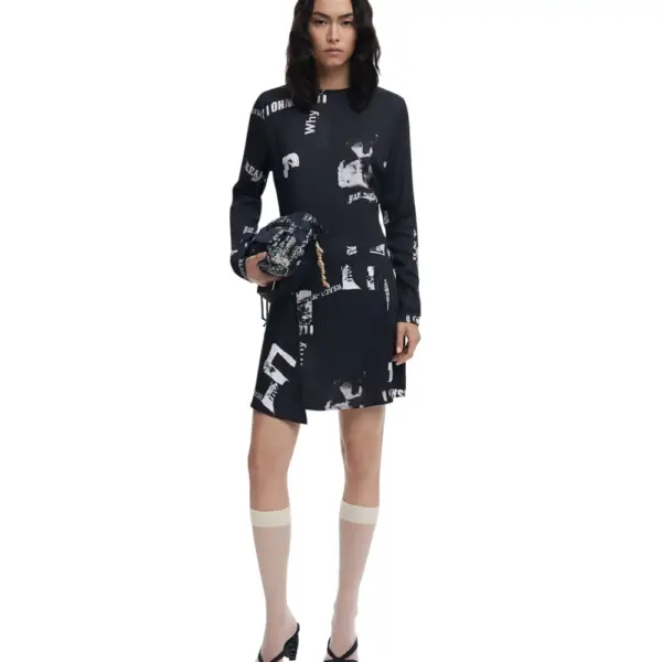 Desigual - Γυναικείο Φόρεμα Newscorto Regular Fit 25WWVW29-2000 Μαύρο