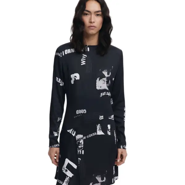 Desigual - Γυναικείο Φόρεμα Newscorto Regular Fit 25WWVW29-2000 Μαύρο 25WWVW29-2000