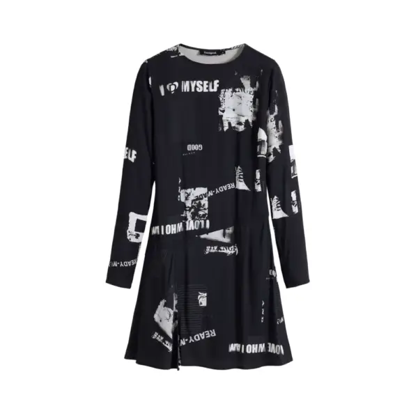 Desigual - Γυναικείο Φόρεμα Newscorto Regular Fit 25WWVW29-2000 Μαύρο 25WWVW29-2000