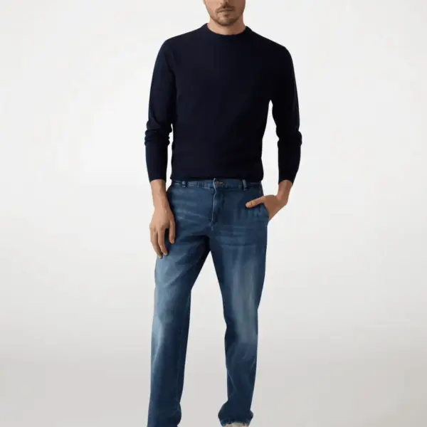 Guess - Ανδρικό Πουλόβερ Regular Fit M5RR36Z3LZ0-G7V2 Μπλε Σκούρο M5RR36Z3LZ0-G7V2