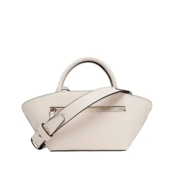 Guess - Γυναικεία Τσάντα Χειρός Bolena Saffiano HWZG9207760-STO Εκρού HWZG9207760-STO