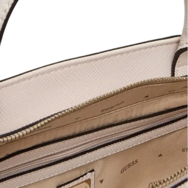 Guess - Γυναικεία Τσάντα Χειρός Bolena Saffiano HWZG9207760-STO Εκρού HWZG9207760-STO