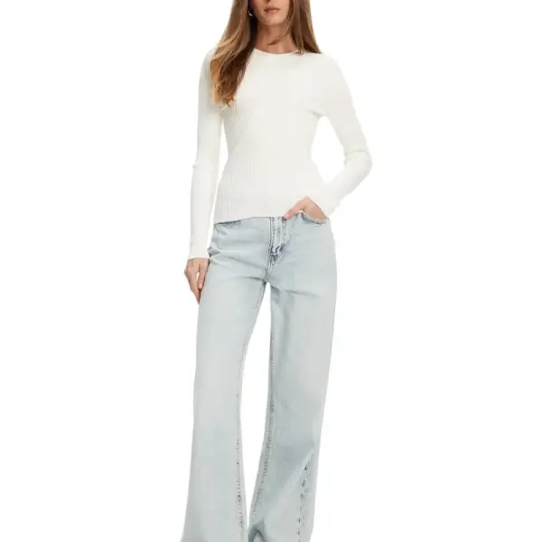 Guess - Γυναικείο Πουλόβερ Maglieria Hanna W5YR08Z0040-G012 Λευκό W5YR08Z0040-G012