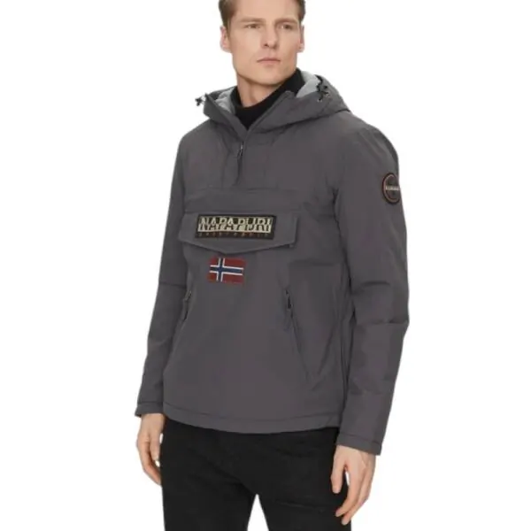 Napapijri - Ανδρικό Μπουφάν Χειμωνιάτικο Anorak Rainforest Pocket 2 Regular Fit NP0A4GMD-H98 Γκρι