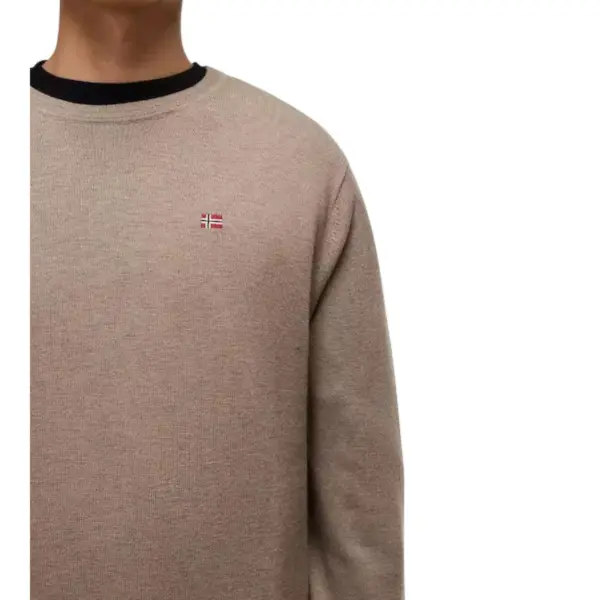 Napapijri - Ανδρικό Πουλόβερ Damavand Regular Fit NP0A4GJU-N1T Μπεζ NP0A4GJUN1T