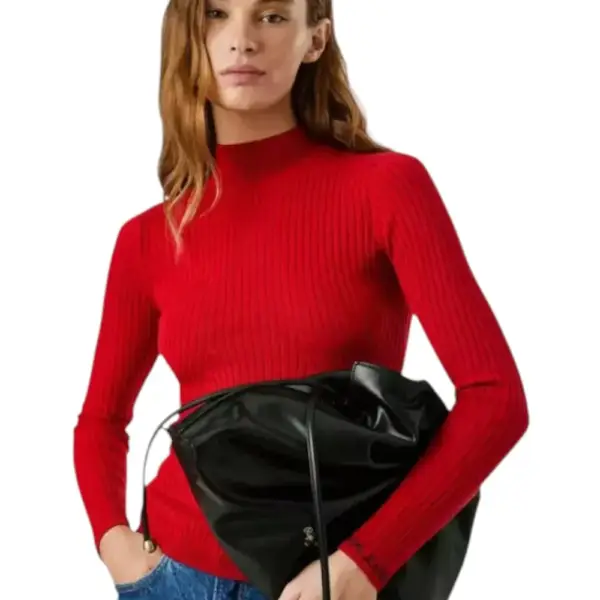 Pepe Jeans - Γυναικείο Πουλόβερ Ημιζιβάγκο Regular Fit PL7000026-264 Κόκκινο PL7000026-264