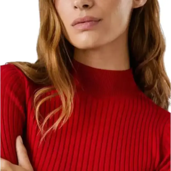 Pepe Jeans - Γυναικείο Πουλόβερ Ημιζιβάγκο Regular Fit PL7000026-264 Κόκκινο PL7000026-264