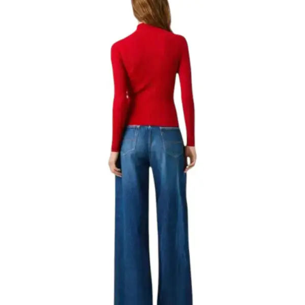 Pepe Jeans - Γυναικείο Πουλόβερ Ημιζιβάγκο Regular Fit PL7000026-264 Κόκκινο PL7000026-264