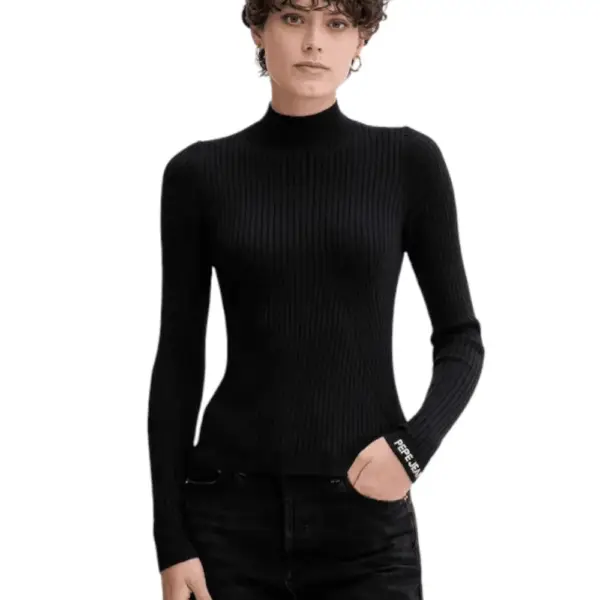 Pepe Jeans - Γυναικείο Πουλόβερ Ημιζιβάγκο Regular Fit PL7000026-999 Μαύρο