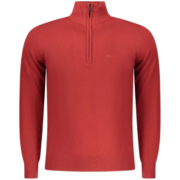Rifle Jeans - Ανδρικό Πουλόβερ Half Zip Regular Fit RFTR072-RED Κόκκινο