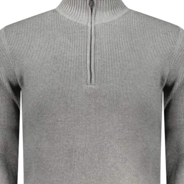 Rifle Jeans - Ανδρικό Πουλόβερ Half Zip Regular Fit RFTR436-GMELAN Γκρι RFTR436-GMELAN