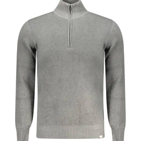 Rifle Jeans - Ανδρικό Πουλόβερ Half Zip Regular Fit RFTR436-GMELAN Γκρι