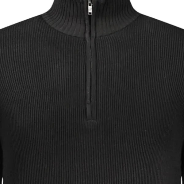 Rifle Jeans - Ανδρικό Πουλόβερ Half Zip Regular Fit RFTR436-NERO Μαύρο RFTR436-NERO
