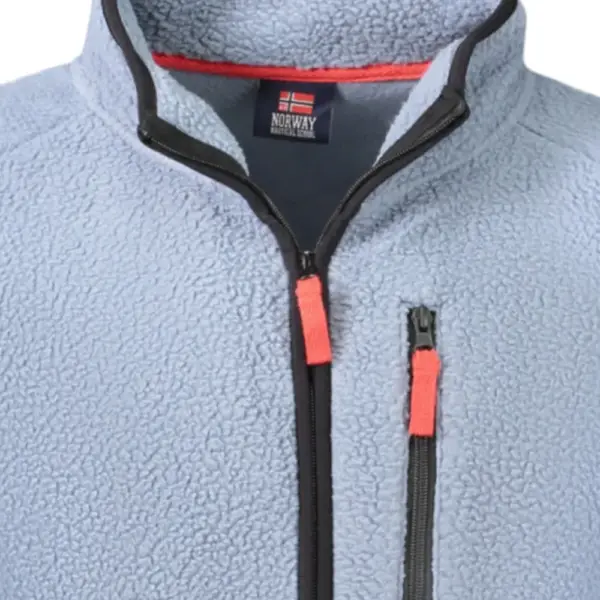 Scuola Nautica Italiana - Ανδρική Ζακέτα Φούτερ Fleece 839506-TYPHOO Γκρι Γαλάζιο 839506-TYPHOO