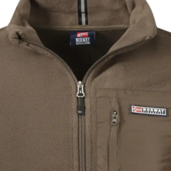 Scuola Nautica Italiana - Ανδρική Ζακέτα Φούτερ Fleece 859505-FALCON Καφέ 859505-FALCON