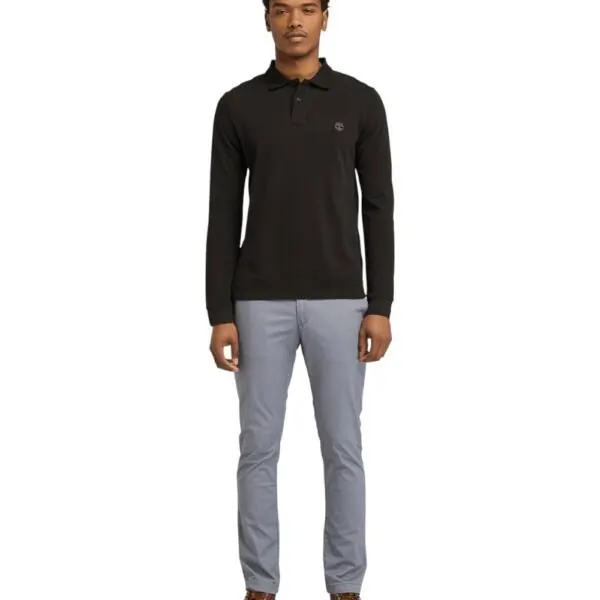 Timberland - Ανδρική Μακρυμάνικη Μπλούζα Polo River TB0A6VY6-001 Μαύρο TB0A6VY6-001