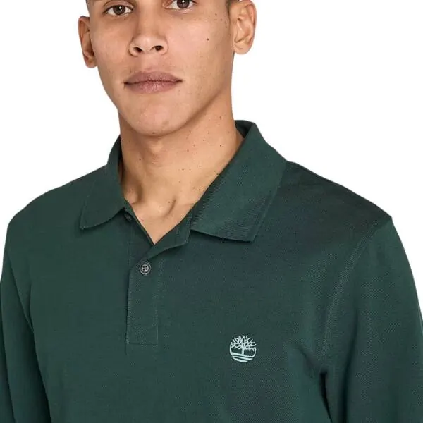 Timberland - Ανδρική Μακρυμάνικη Μπλούζα Polo River TB0A6VY6-317 Πράσινο TB0A6VY6317