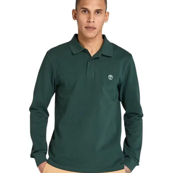 Timberland - Ανδρική Μακρυμάνικη Μπλούζα Polo River TB0A6VY6-317 Πράσινο