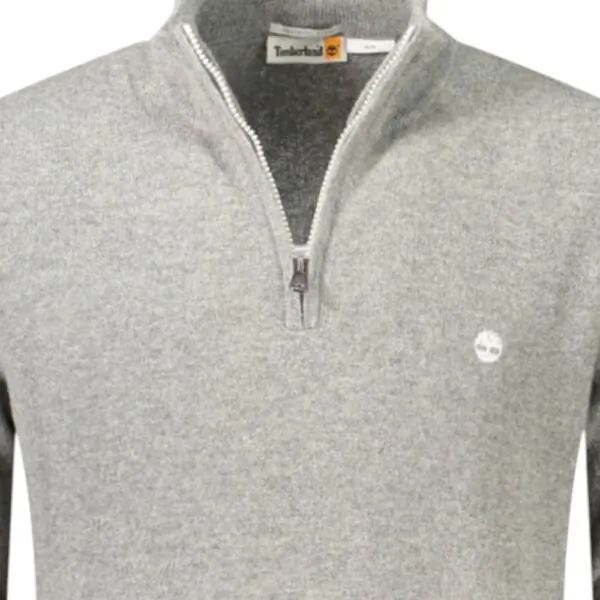 Timberland - Ανδρικό Πουλόβερ Half Zip River Tree Logo TB0A2C5W-V91 Γκρι TB0A2C5WV91