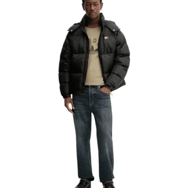 Tommy Hilfiger - Ανδρικό Πουπουλένιο Μπουφάν Puffer Tjm Alaska DM0DM22036-BDS Μαύρο DM0DM22036-BDS