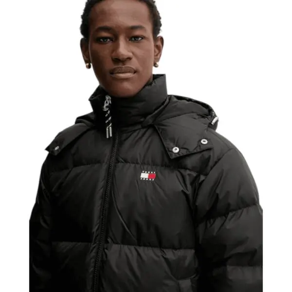 Tommy Hilfiger - Ανδρικό Πουπουλένιο Μπουφάν Puffer Tjm Alaska DM0DM22036-BDS Μαύρο DM0DM22036-BDS