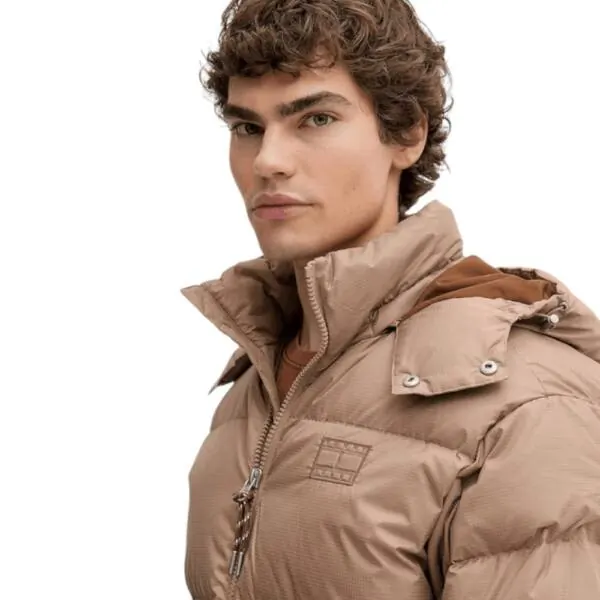 Tommy Hilfiger - Ανδρικό Πουπουλένιο Μπουφάν Puffer Tjm Alaska DM0DM22036-AFE Μπεζ DM0DM22036-AFE