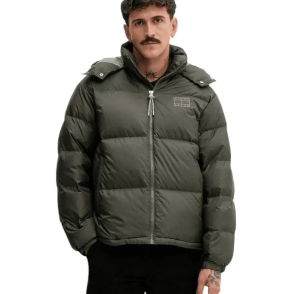 Tommy Hilfiger - Ανδρικό Πουπουλένιο Μπουφάν Puffer Tjm Alaska DM0DM22036-MRH Πράσινο