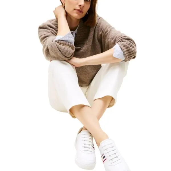 Tommy Hilfiger - Γυναικεία Sneakers Stripes FW0FW09001-YBS Λευκό FW0FW09001-YBS