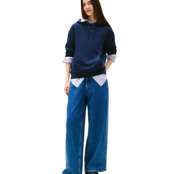 Tommy Hilfiger - Γυναικείο Φούτερ Logo Fleece Hoodie DW0DW21963-C1G Μπλε Σκούρο DW0DW21963-C1G