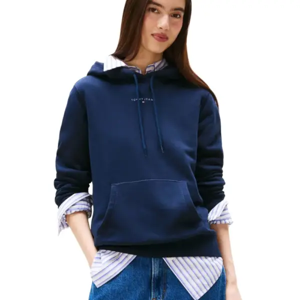 Tommy Hilfiger - Γυναικείο Φούτερ Logo Fleece Hoodie DW0DW21963-C1G Μπλε Σκούρο