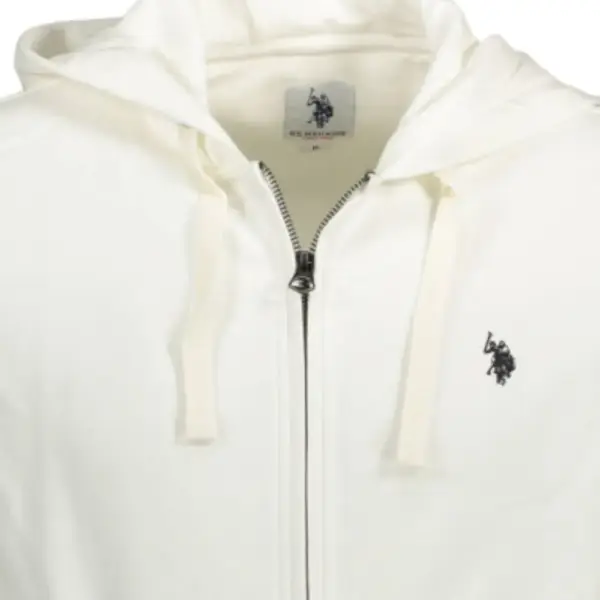 U.S. Polo Assn. - Ανδρική Φούτερ Ζακέτα με Κουκούλα και Τσέπες 63025-53223-101 Λευκό 63025-53223-101