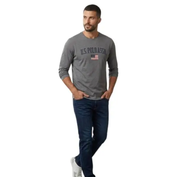 U.S. Polo Assn. - Ανδρικό Φούτερ Με Λογότυπο 63205-34502-189 Γκρι