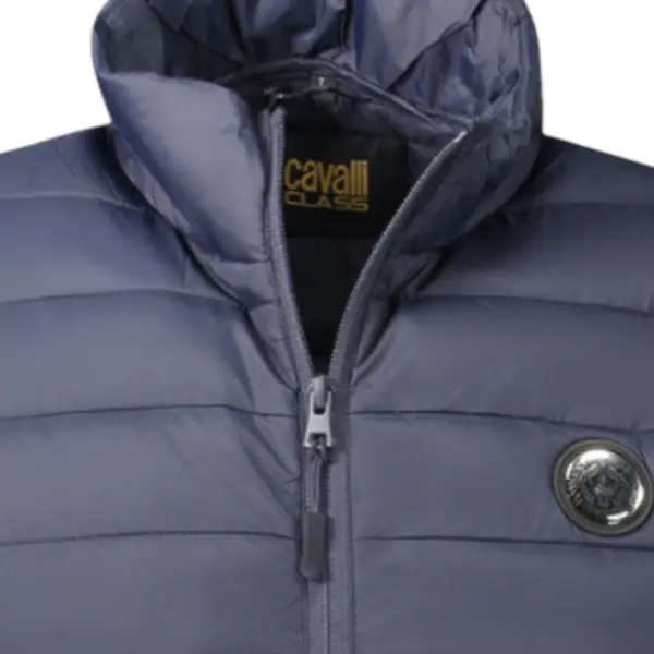 Cavalli Class - Ανδρικό Αμάνικο Χειμερινό Μπουφάν TXT40USB049-04926 Μπλε Σκούρο TXT40USB049-04926