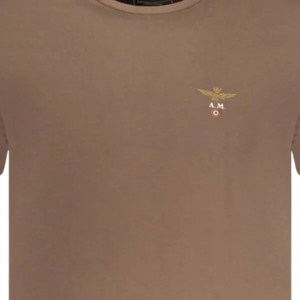Aeronautica Militare - Ανδρική Κοντομάνικη Μπλούζα T-Shirt SCOTI001J508-56002 Καφέ SCOTI001J508-56002