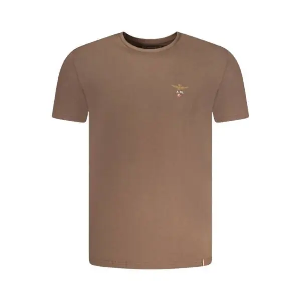 Aeronautica Militare - Ανδρική Κοντομάνικη Μπλούζα T-Shirt SCOTI001J508-56002 Καφέ SCOTI001J508-56002