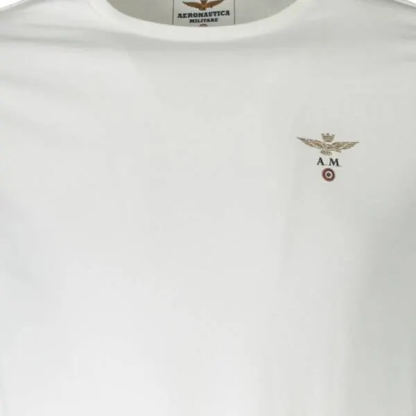 Aeronautica Militare - Ανδρική Κοντομάνικη Μπλούζα T-Shirt SCOTI001J508-73009 Λευκό SCOTI001J508-73009