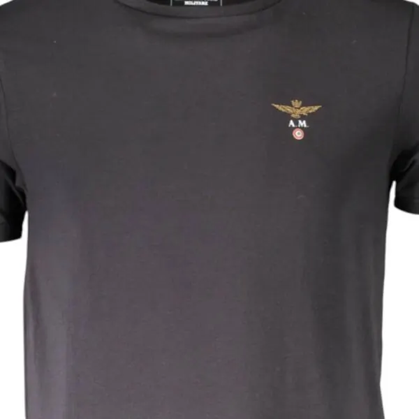 Aeronautica Militare - Ανδρική Κοντομάνικη Φανέλα SCOTI001J508-34300 Μαύρο SCOTI001J508-34300