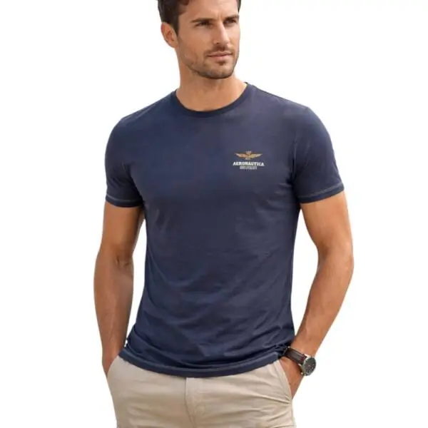 Aeronautica Militare - Ανδρική Κοντομάνικη Φανέλα SCOTI003J508-08184 Μπλε