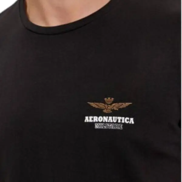Aeronautica Militare - Ανδρική Κοντομάνικη Φανέλα SCOTI003J508-34300 Μαύρο SCOTI003J508-34300