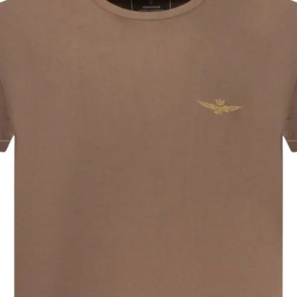 Aeronautica Militare - Ανδρική Κοντομάνικη Φανέλα SCOTI003J508-56002 Καφέ SCOTI003J508-56002